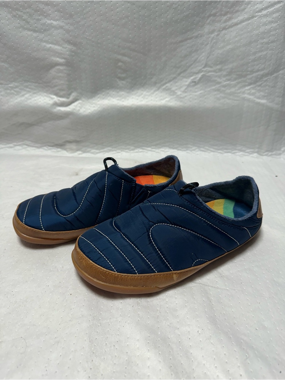 Men’s OluKai Mahana Mino Loafers - Quilted Navy Slip-On Loafers with Brown Sole